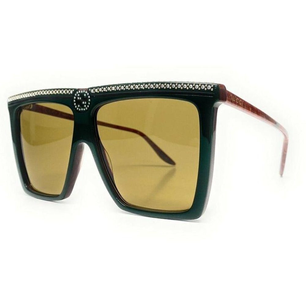 NWT GUCCI GG0733S - 005 Crystal Embellished Flat Top Sunglasses - Picture 8 of 15